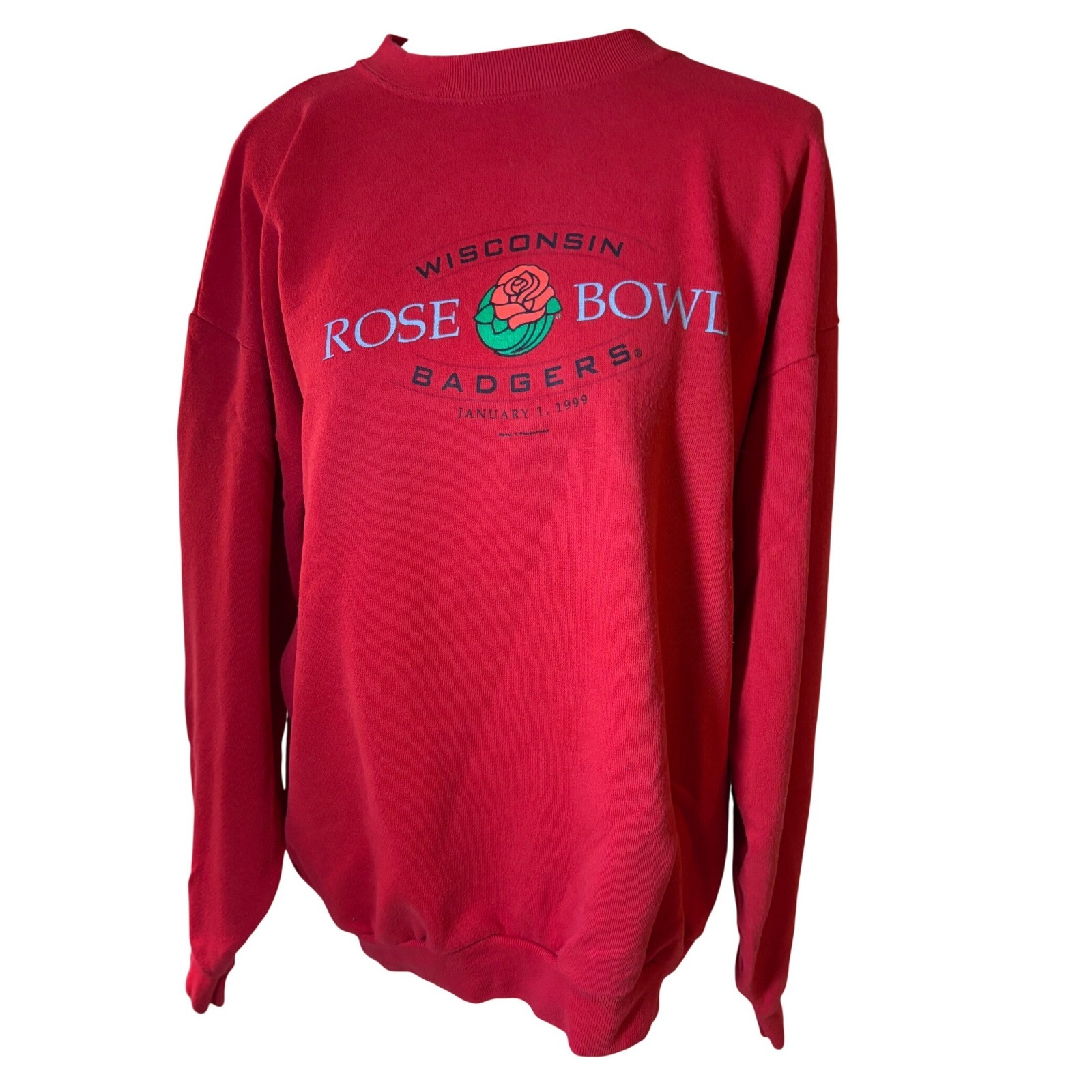 Vintage Wisconsin Rose Bowl Badgers January 1 1999 Red Sweatshirt Large Ncaa